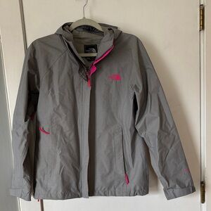 The North Face Women’s Gray Shell Jacket with Pink Trim